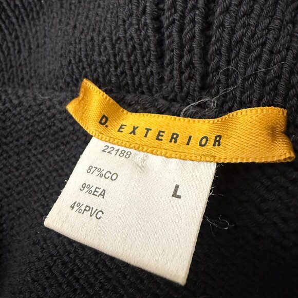 D. Exterior Black Open Front Cardigan with Embellishments Size Large - Picture 2 of 9